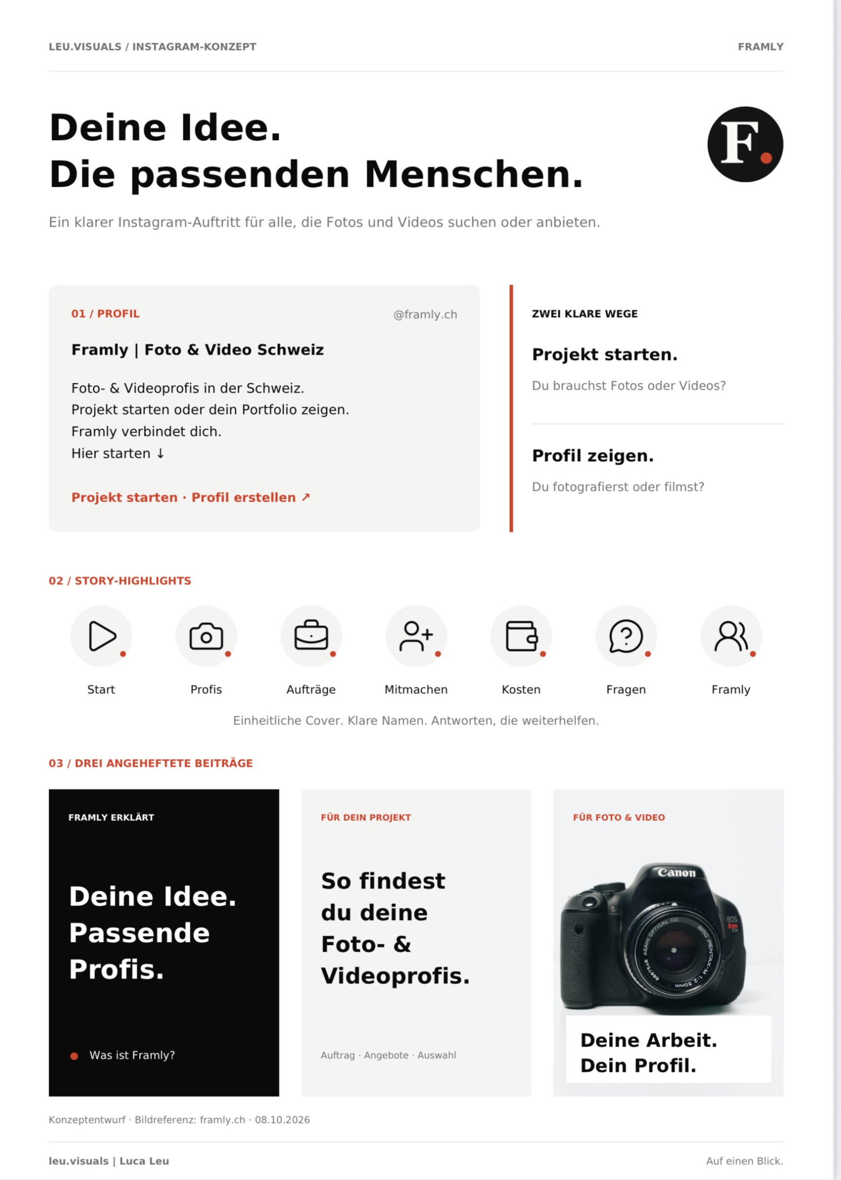 FRAMLY · INSTAGRAM-KONZEPT